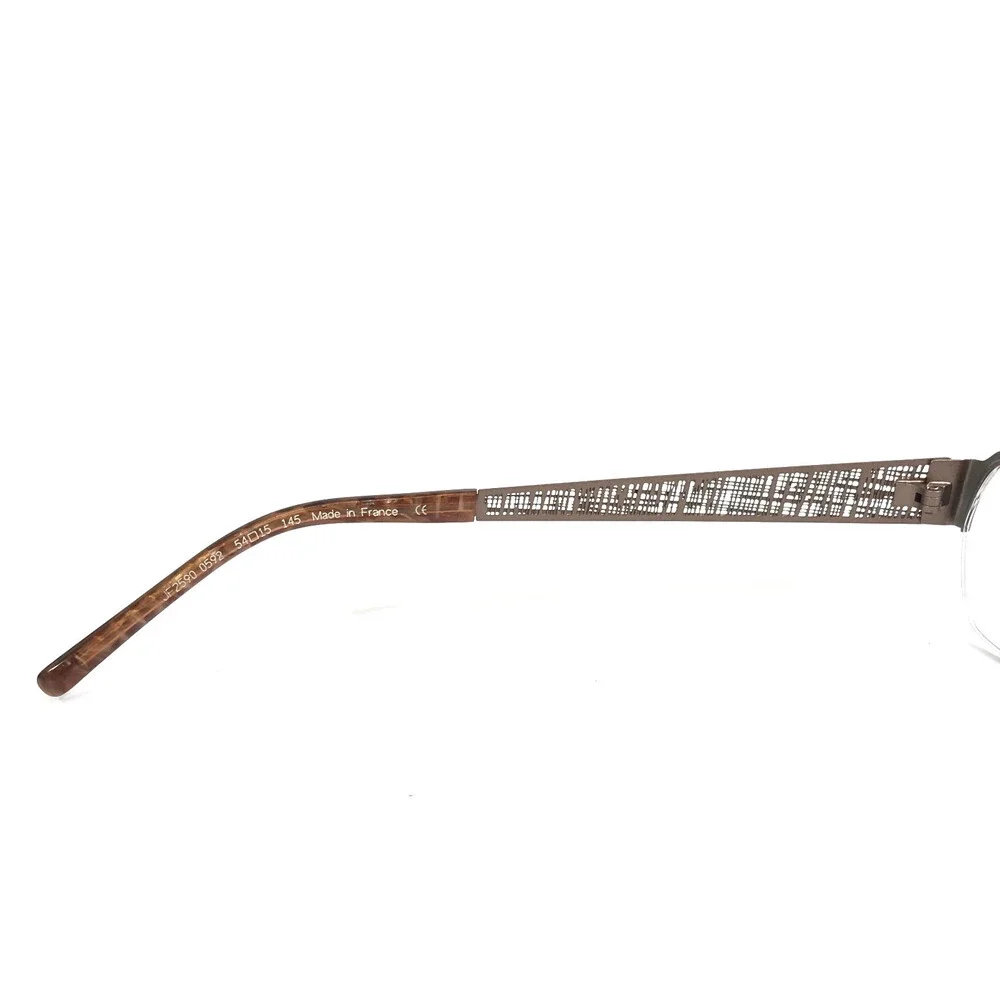 J.F. Rey Eyeglasses Frames JF2590 0592 Matte Silver Pale Gold Half Rim 54-15-145